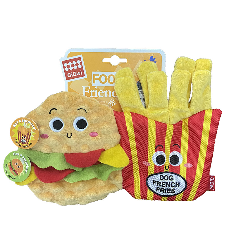 ハンバーガーポテトをひっくり返す