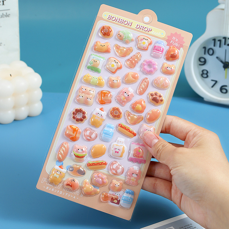 3Dエンボスステッカー【グリーディベア】/パック