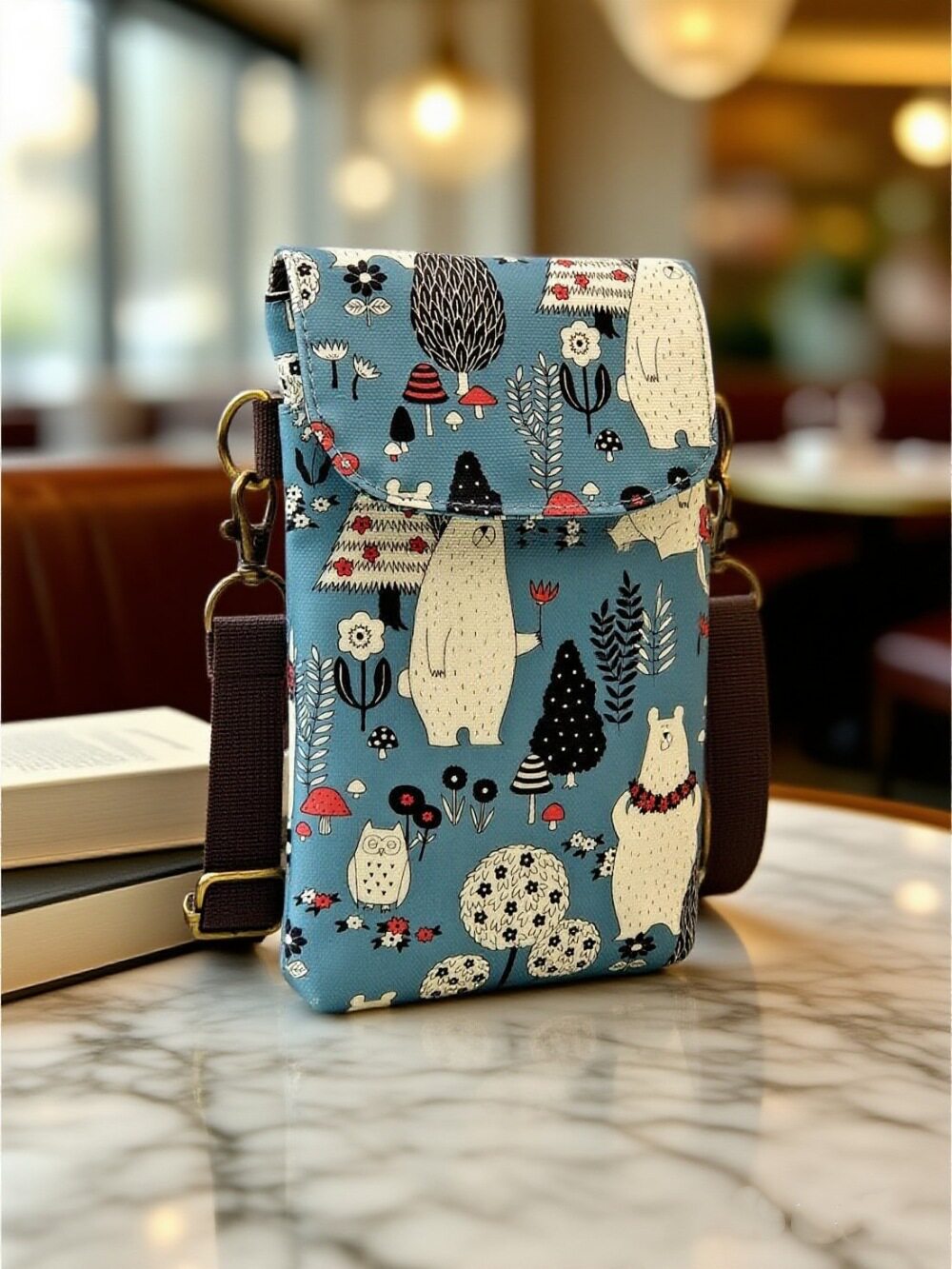 携帯電話の森の熊-スカイブルー