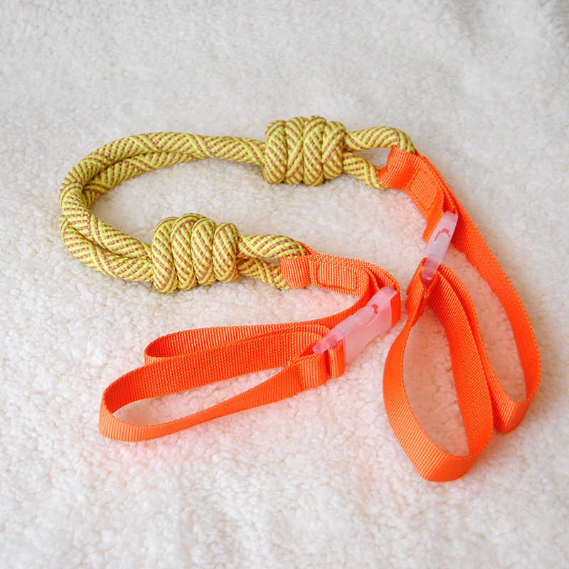 オレンジと黄色のストライプのショルダーストラップ