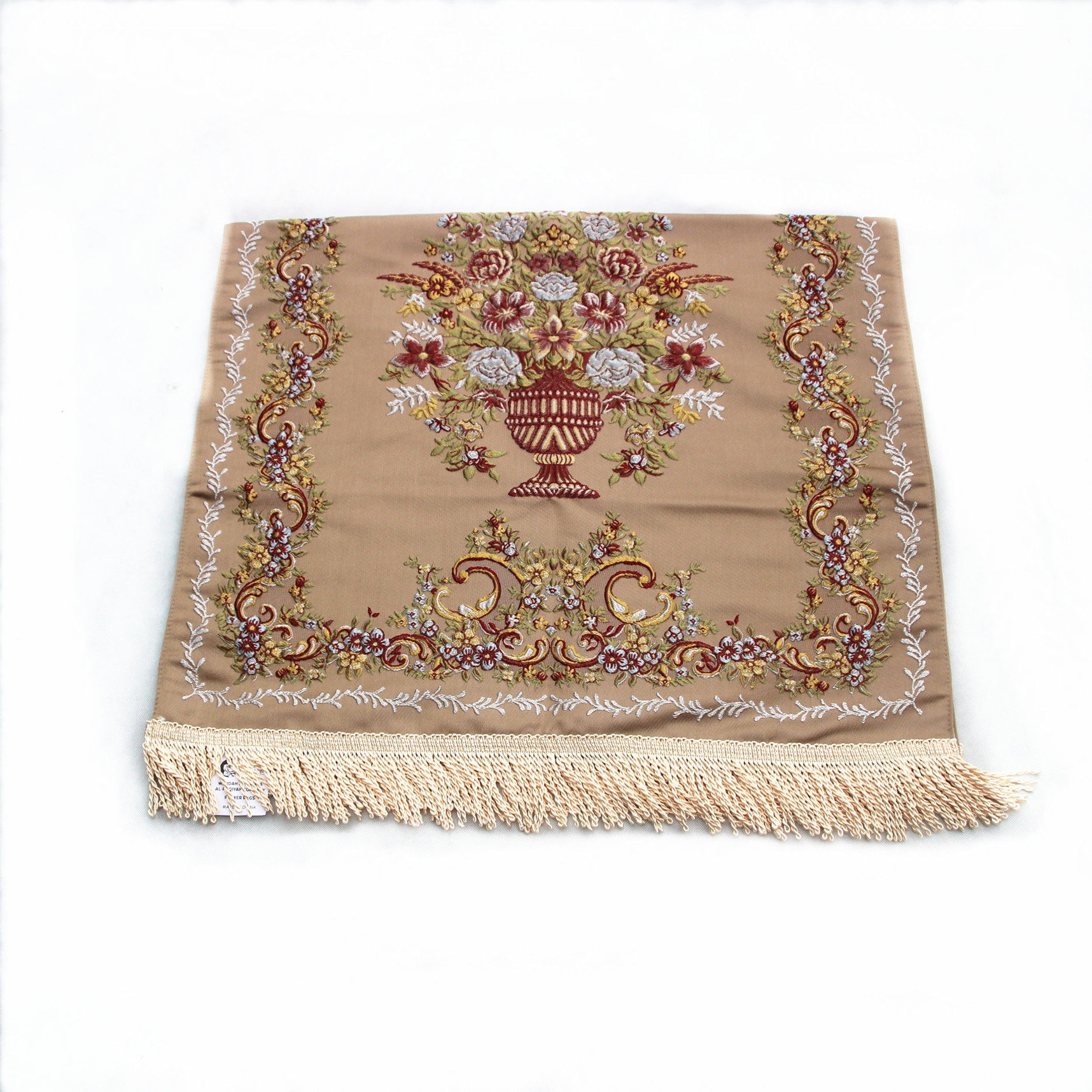 ブラウン色(刺繍ブランケット、花瓶風)