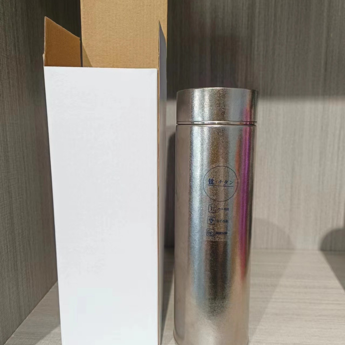 ホワイトボックス ストレートカバー 純チタン 500mL ナチュラル色