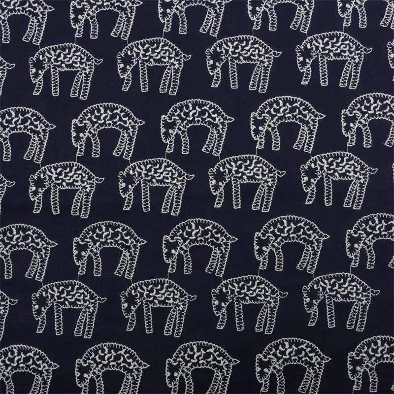 E21276 ネイビーブルー（幅125cm 綿50％ 麻50％）