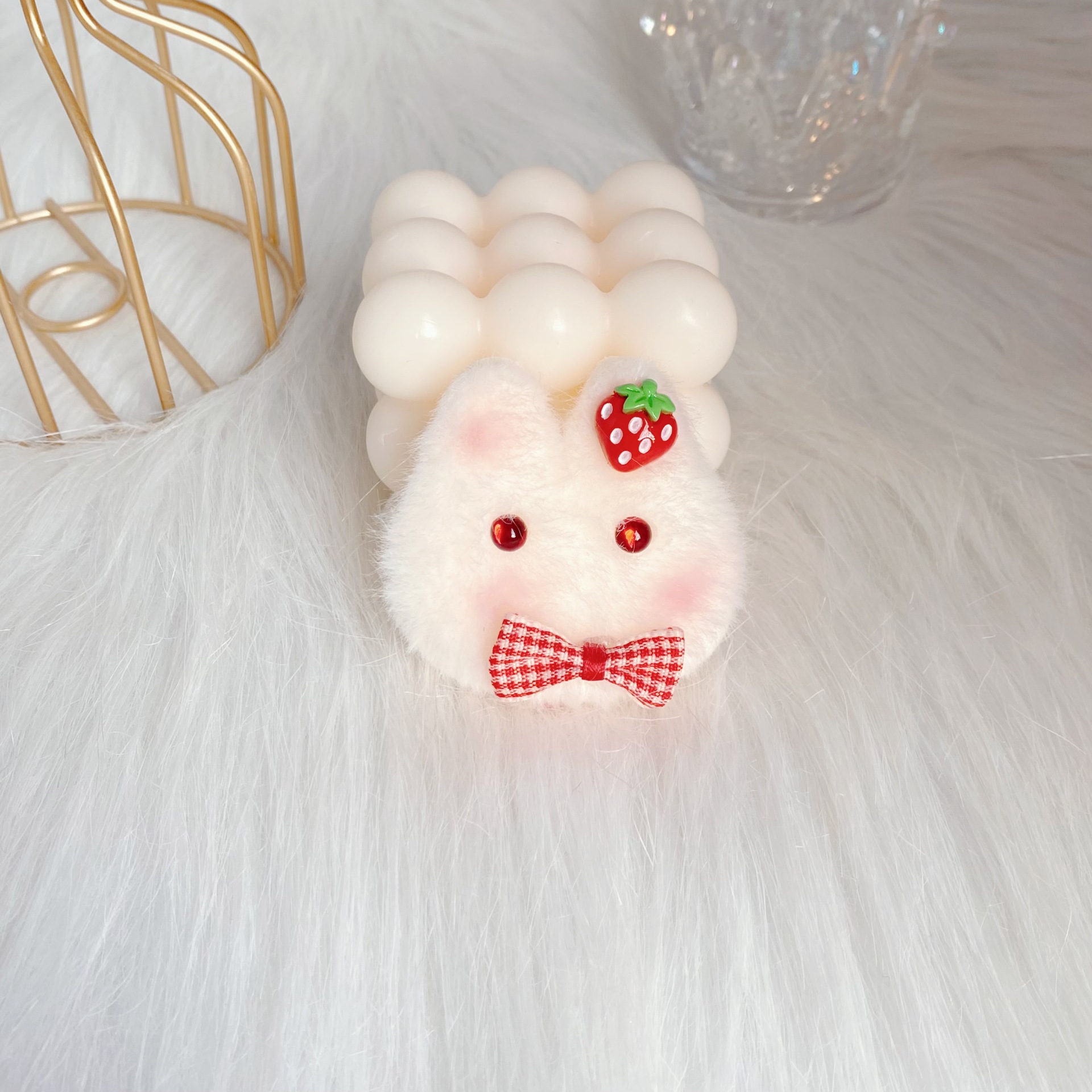 4#立体イチゴリボンウサギカモノハシクリップ