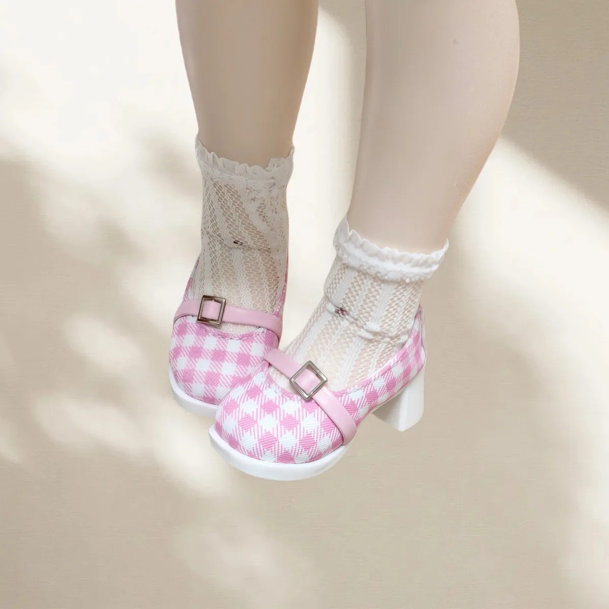 ピンクのチェック柄