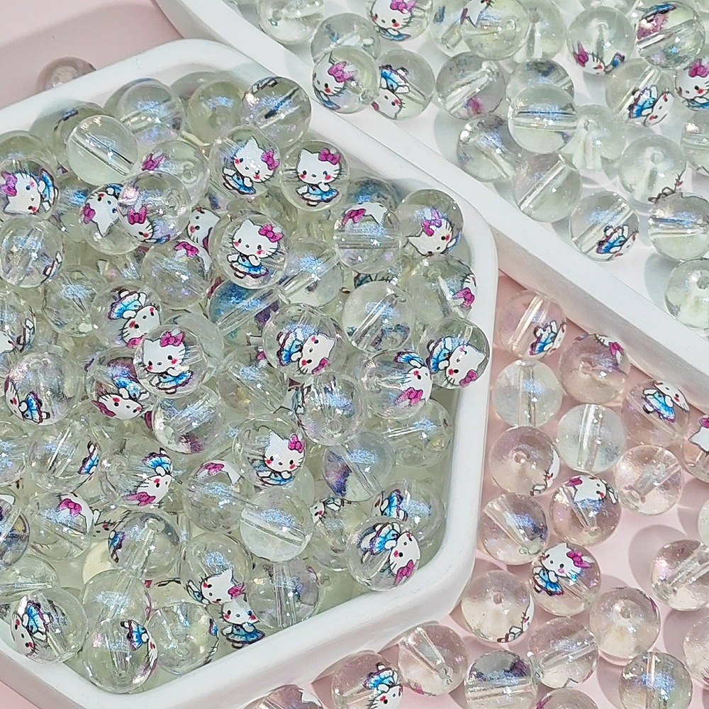 K67#ブルーハローキティ [10MM プリント漫画ビーズ]