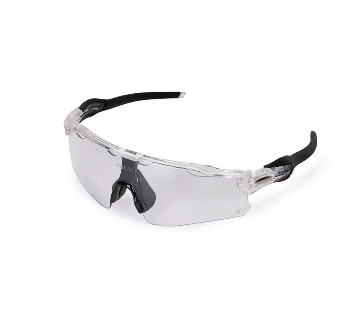 透明フレーム - 色が変わるグレーレンズ - シングルメガネ + ブランドボックス