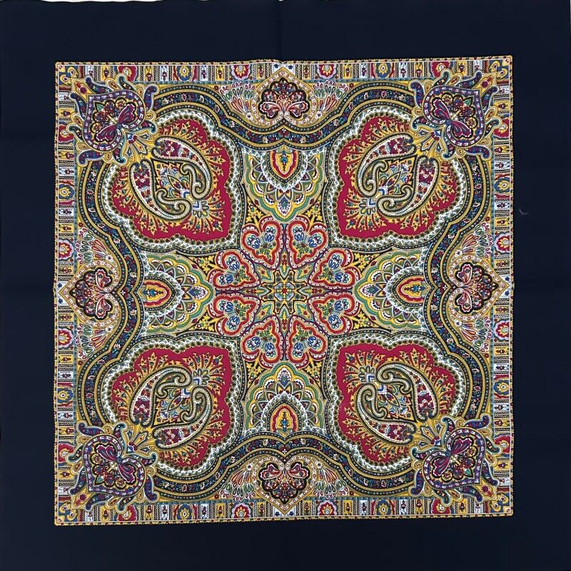 幾何学模様のプリントブラック