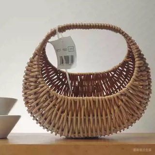 模造籐月芽トランペット (コーヒー色) 16.5*11H16CM