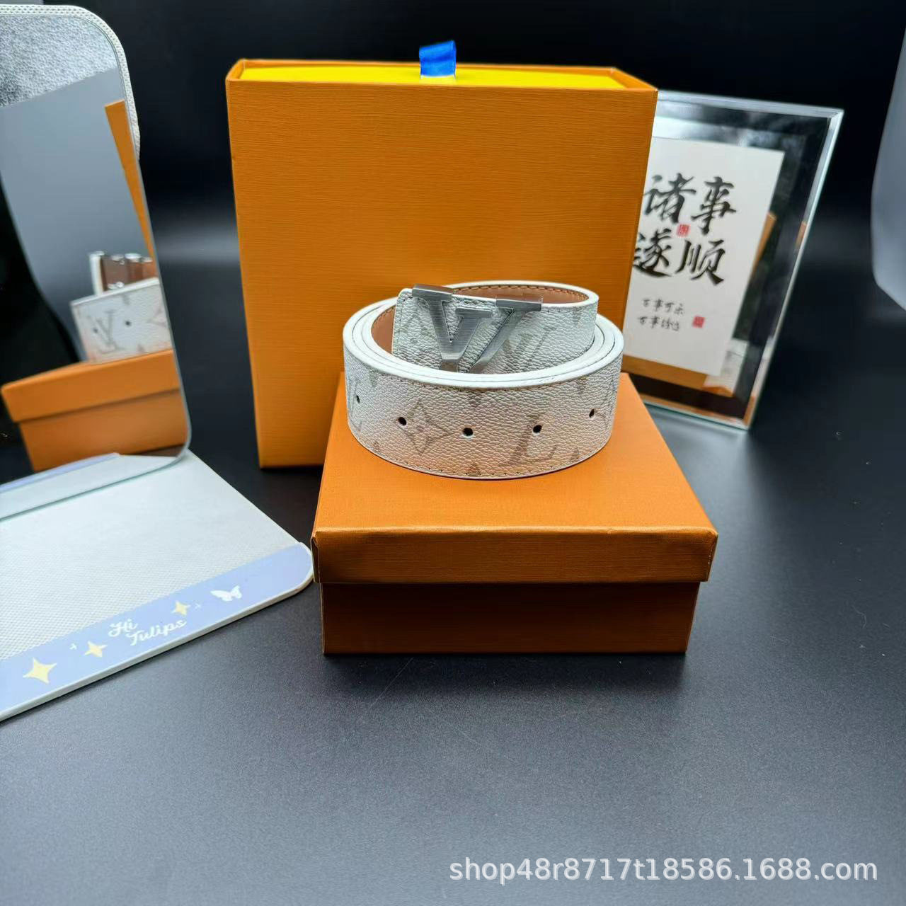 純白の花シルバーバックル