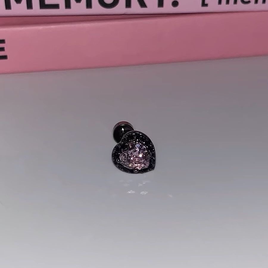 ダークピンク愛耳骨釘シングル