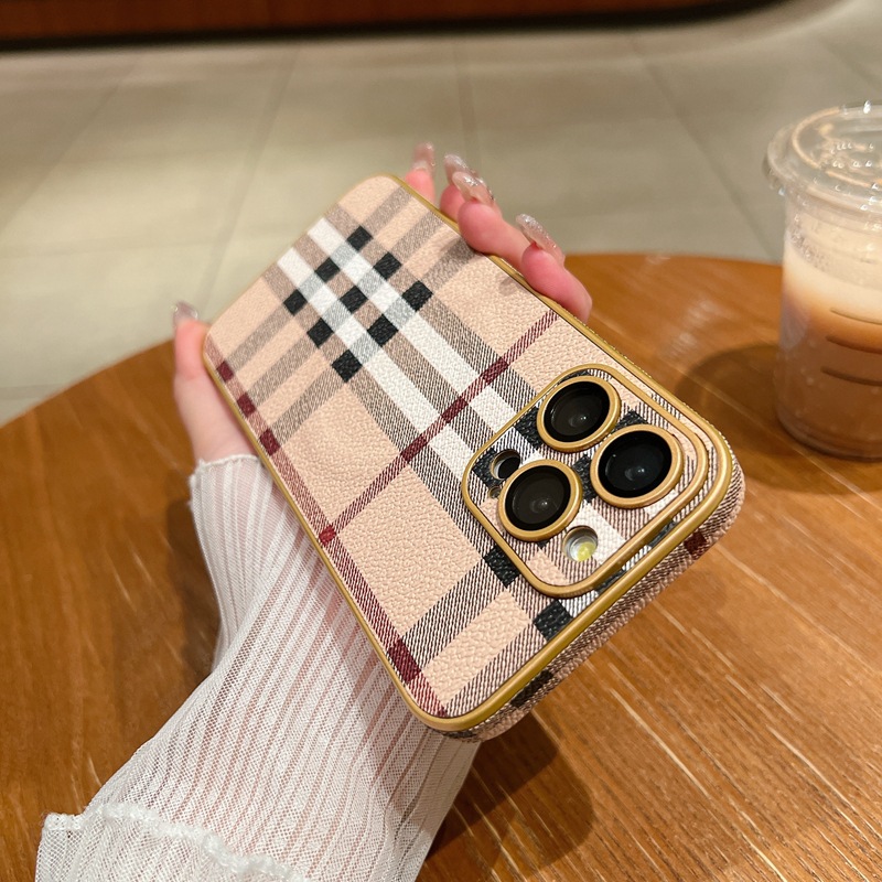 チェックストライプ【皮紋磁気吸精穴全包】