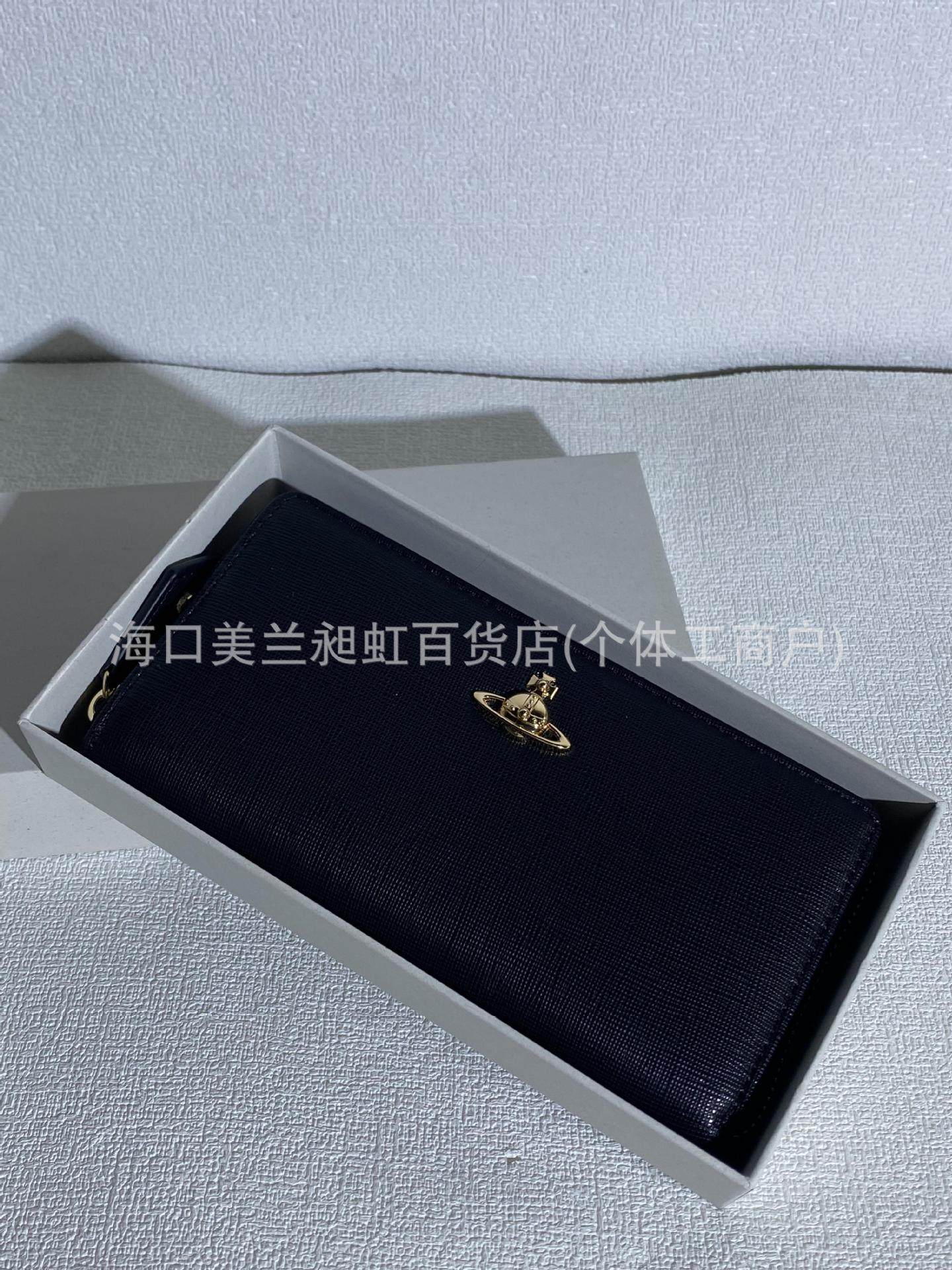 ブラッククロスパターンロングウォレット