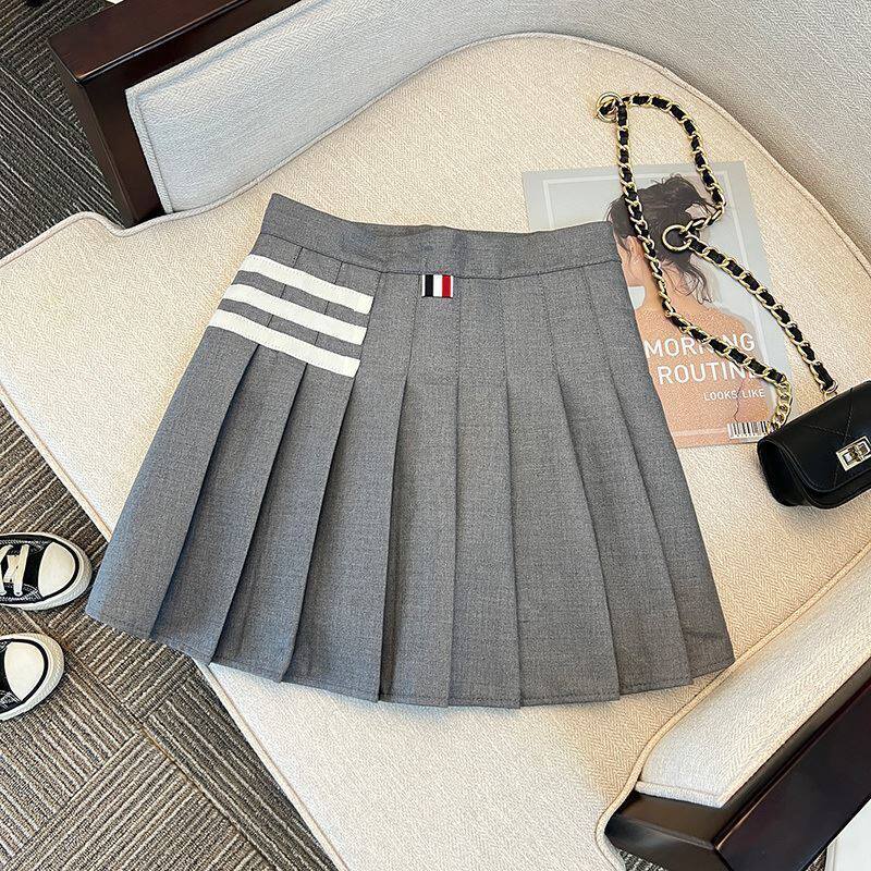 グレー斜めストライプ[3バースカート白ストライプ]