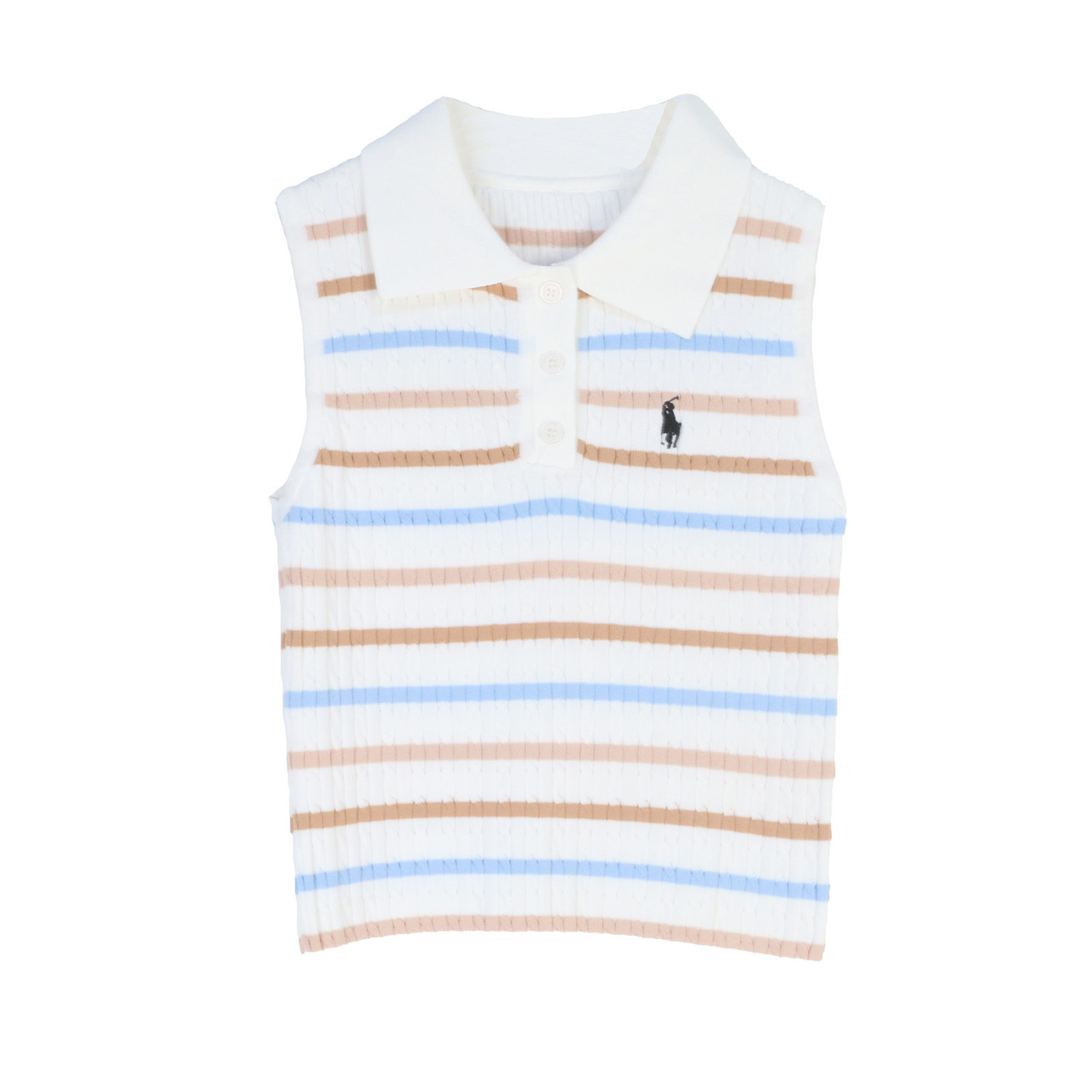 ホワイト 19496 ラルフ ホーム コントラスト ストライプ ベスト