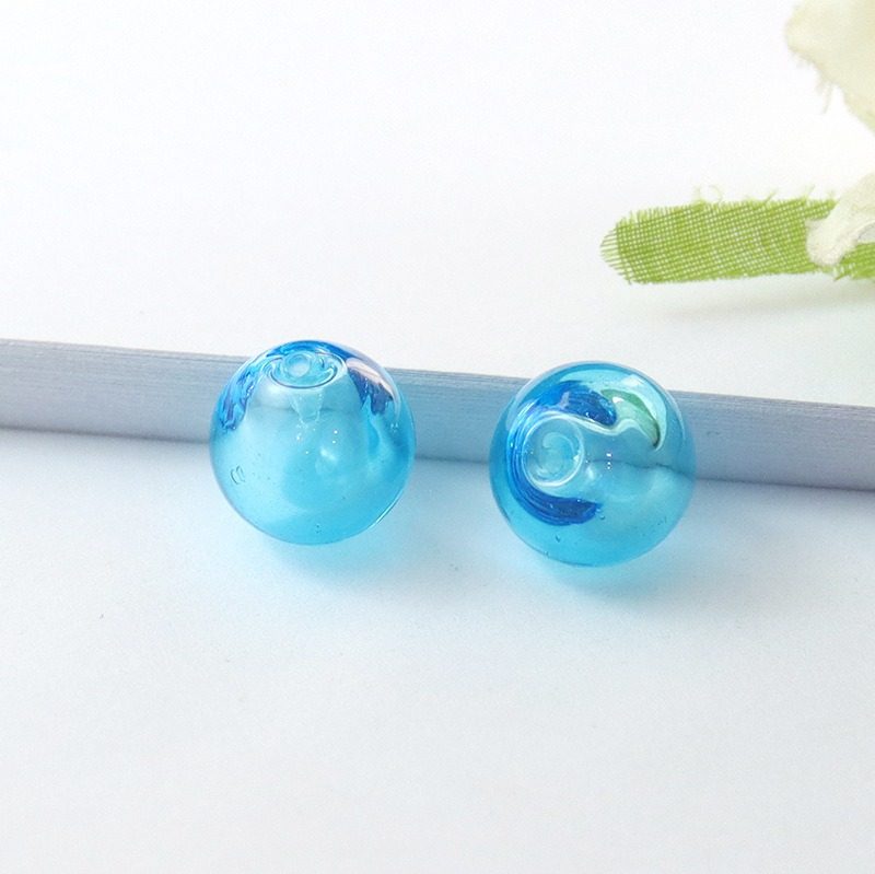 単穴漏れ防止ライトブルーガラスエッセンシャルオイルビーズ