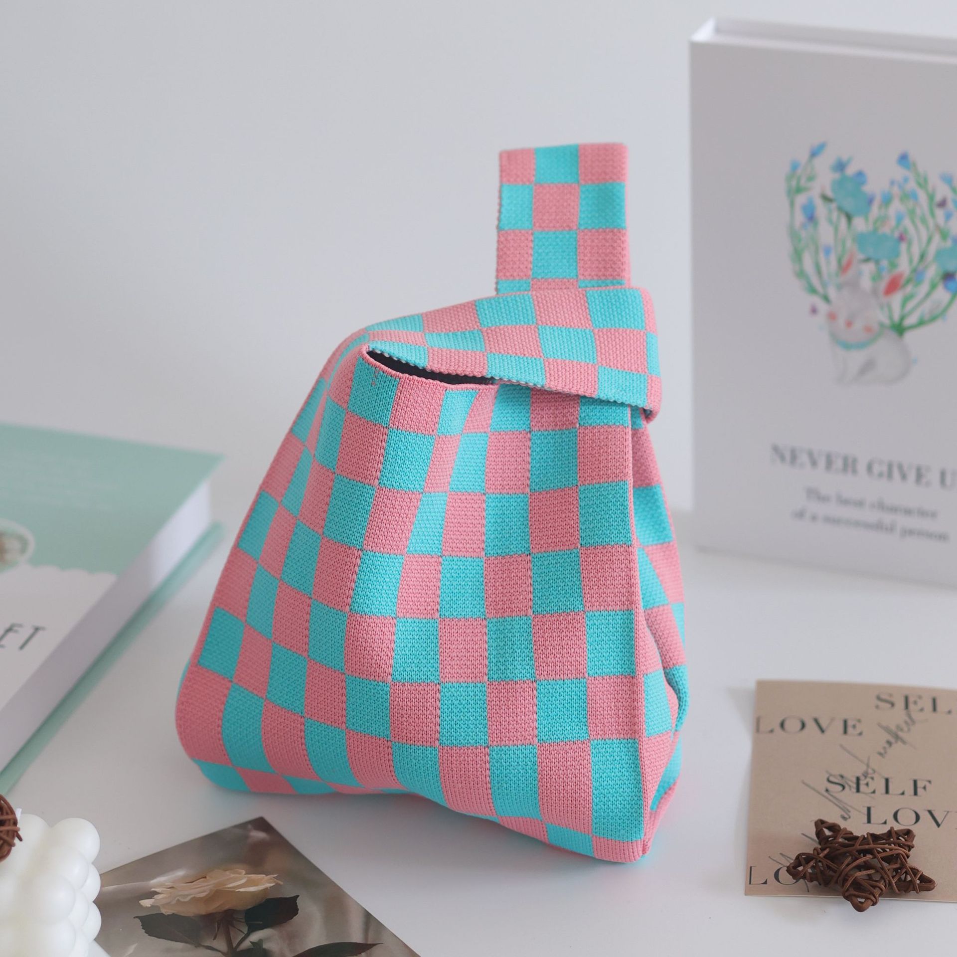 チェック柄 - ピンクグリーン