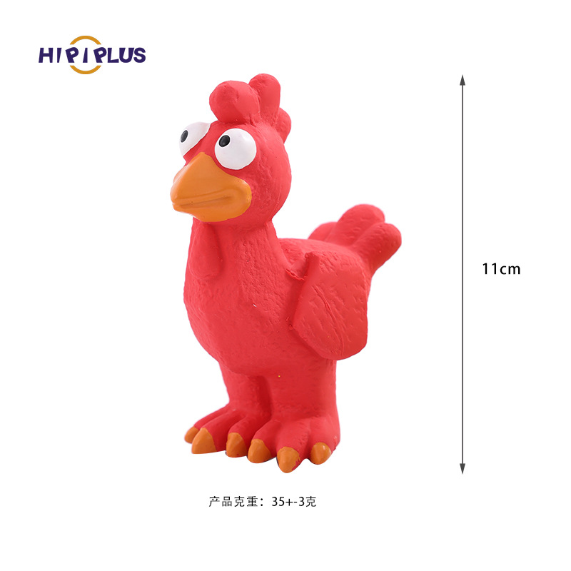 小さな見つめる鶏-赤