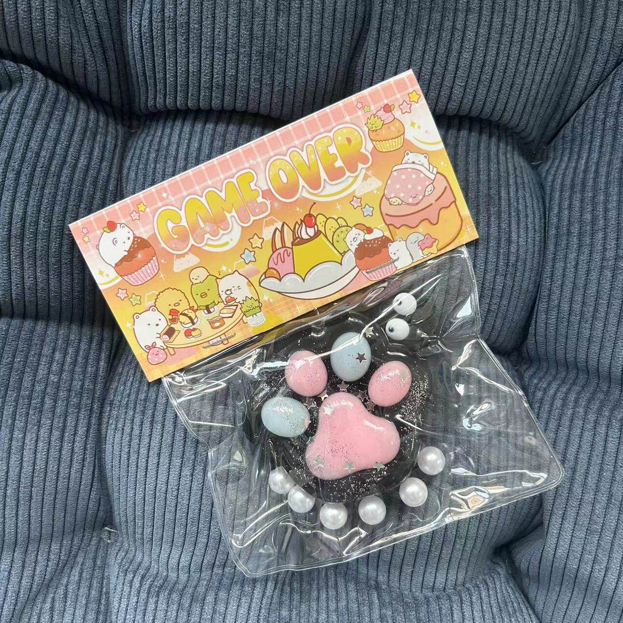 大きいサイズ猫爪【新品スパンコールブラック】