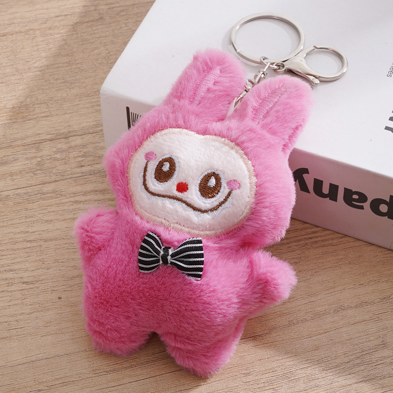 ラブクロス＋蝶ネクタイ ローズレッド（キーホルダー風）