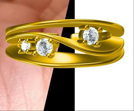 デューン スモール ダイヤモンド リング - ゴールド - オープン