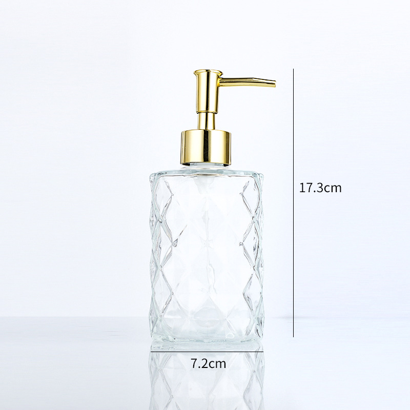 350ml ダイヤモンド型 (48 個/フォークボックス包装)*シルバーポンプヘッド*ガラス
