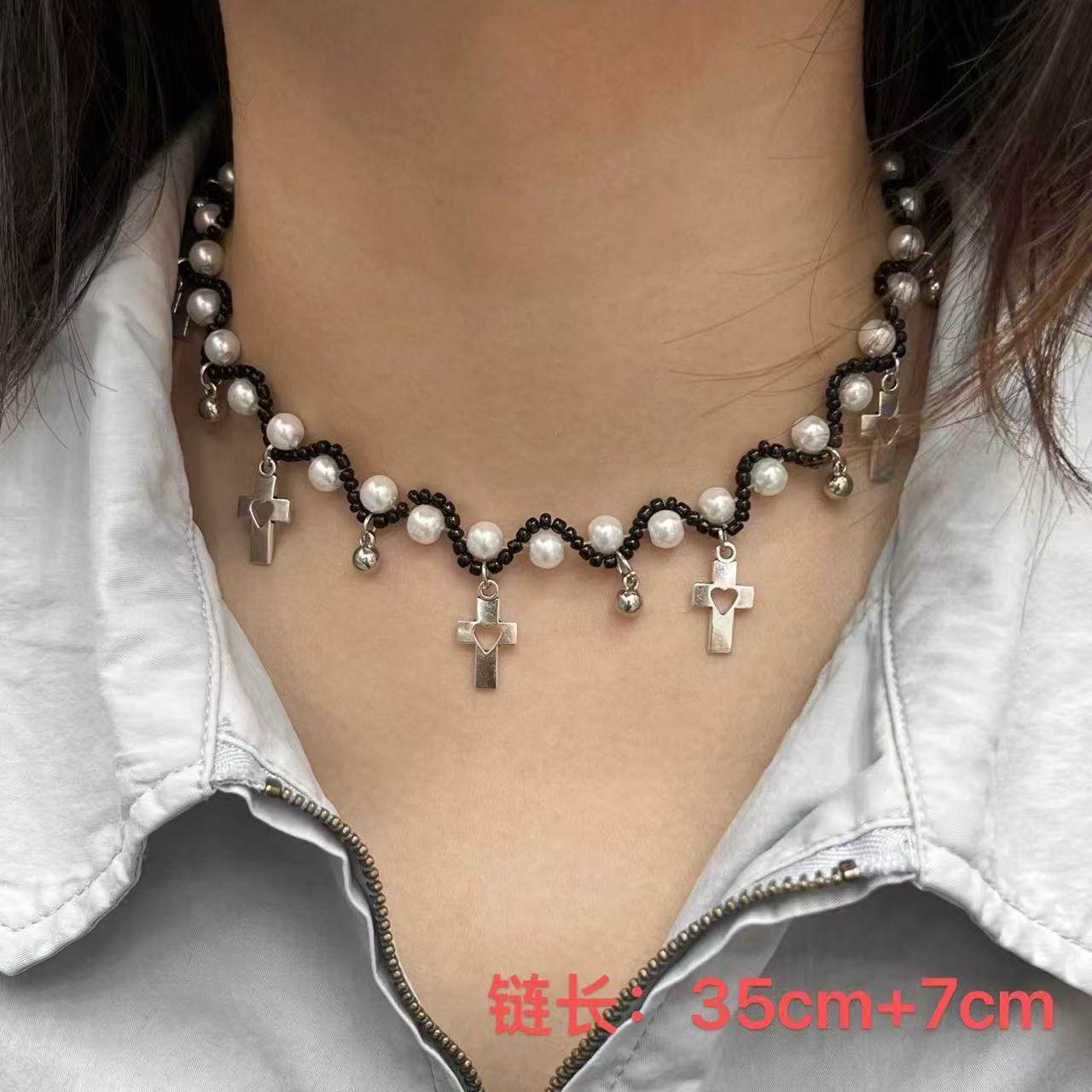 パールクロスネックレス DX0747