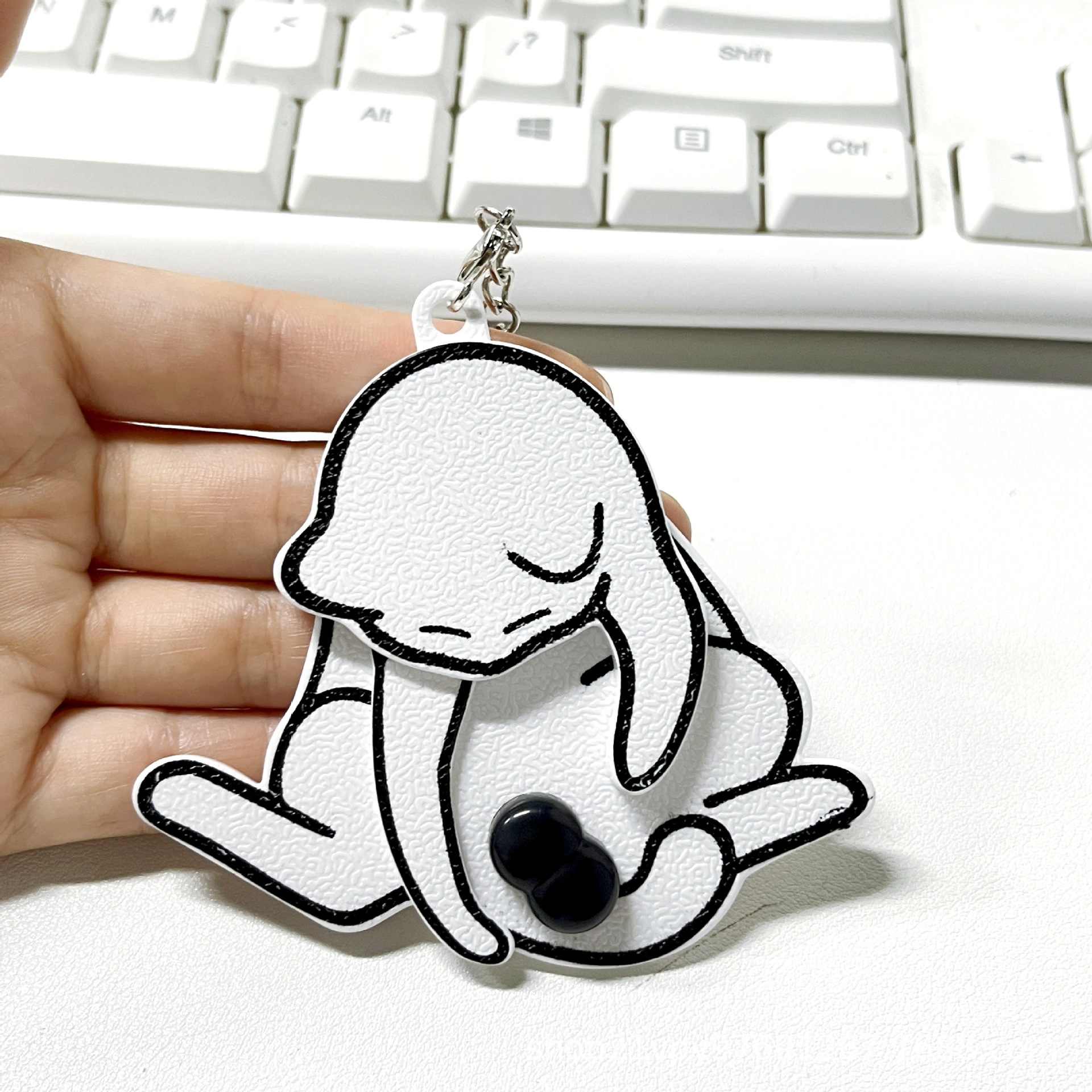 白い卵猫キーホルダー【1個】