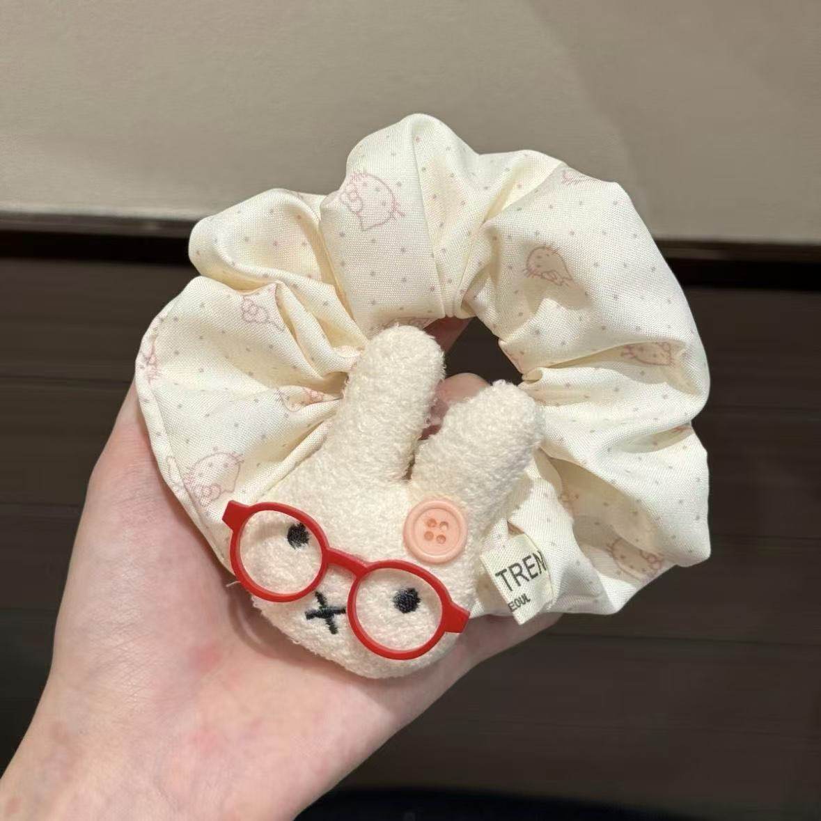 7020m フェイトゥ猫ヘアゴム・赤メガネ