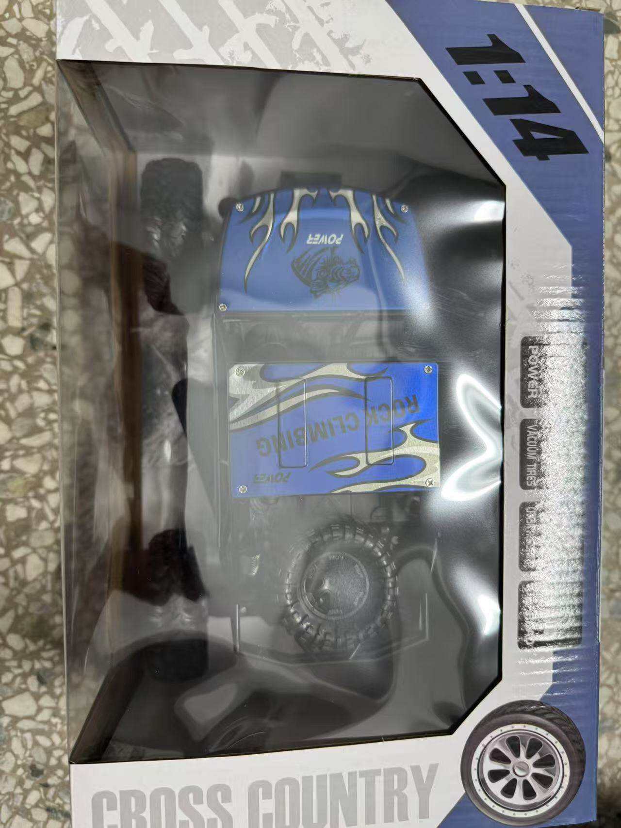 {青いギフトボックスバージョン] 大型合金リモコンオフロード車