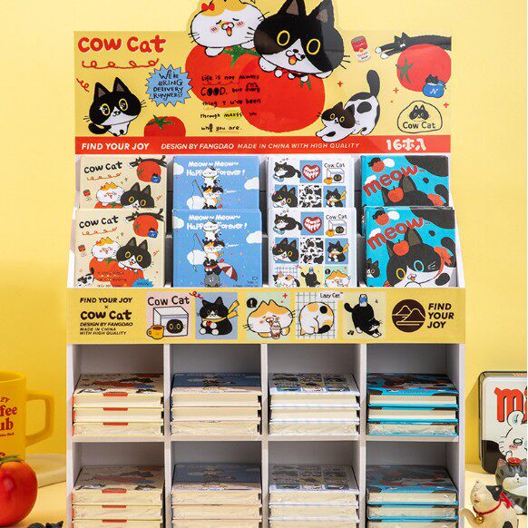 牛子猫シリーズ(80冊混合撮影、無料ディスプレイスタンド)