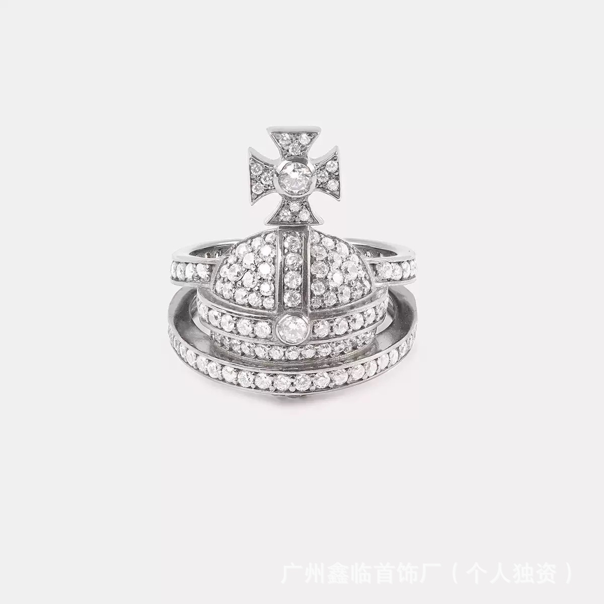 フルダイヤモンド二層リング（ホワイトゴールド）