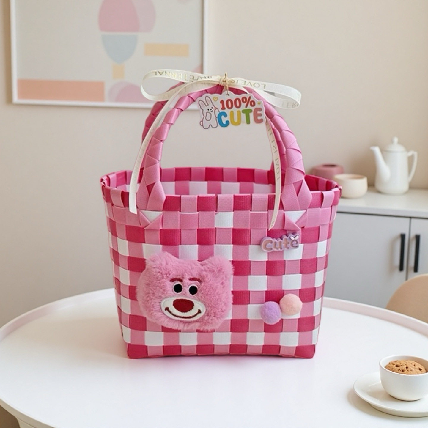 濃いピンクと白の配色（ピンクベア）