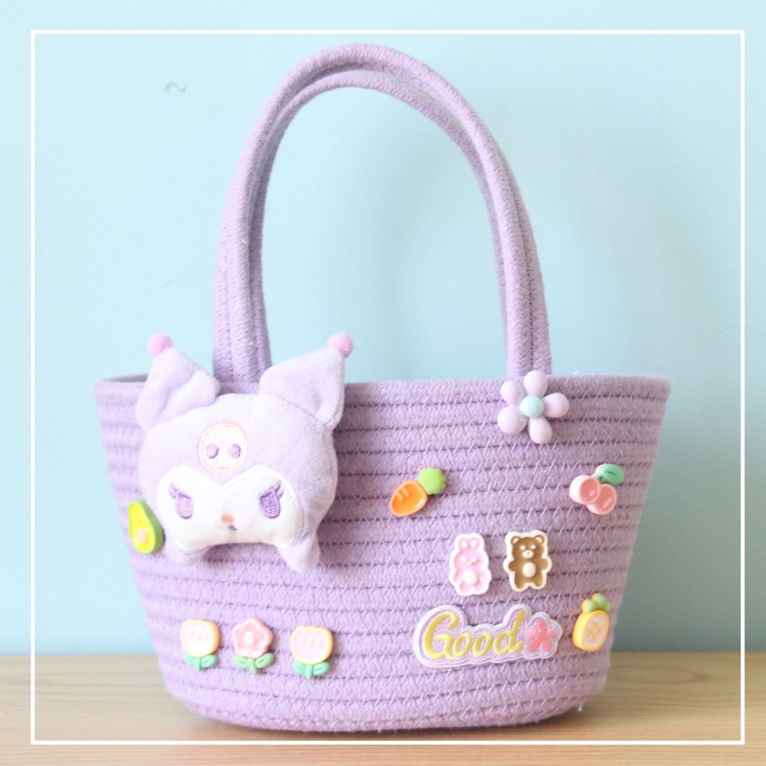 パープル クロミ クリーム グルー トート バッグ