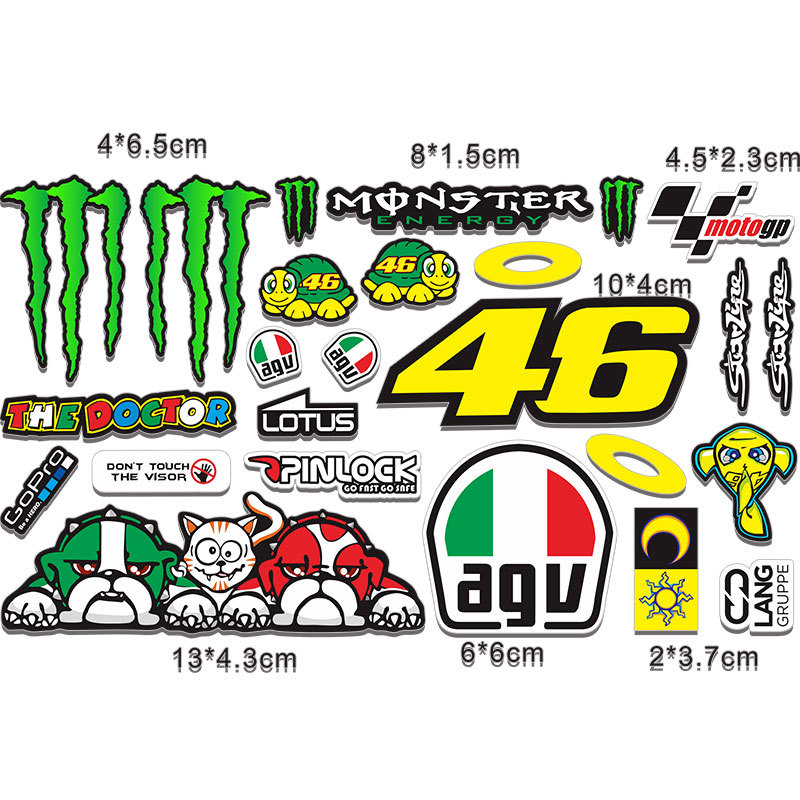AGV ゴーストクロー ヘルメットステッカー (25*15)