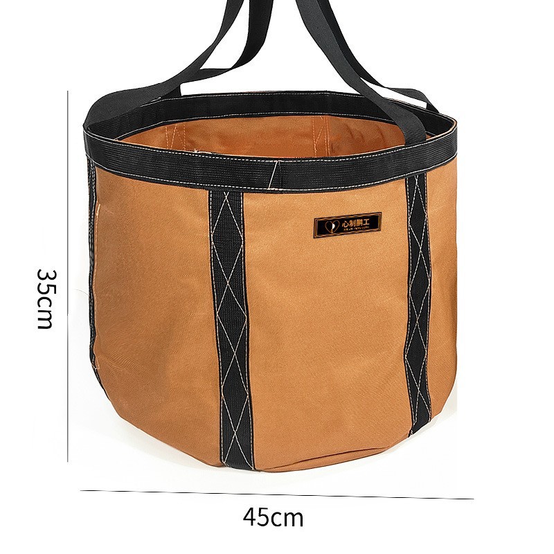 T4002 ポータブルバケツバッグ (45x35cm) 二層 1200D オックスフォード生地 カーキ 重量: 836g