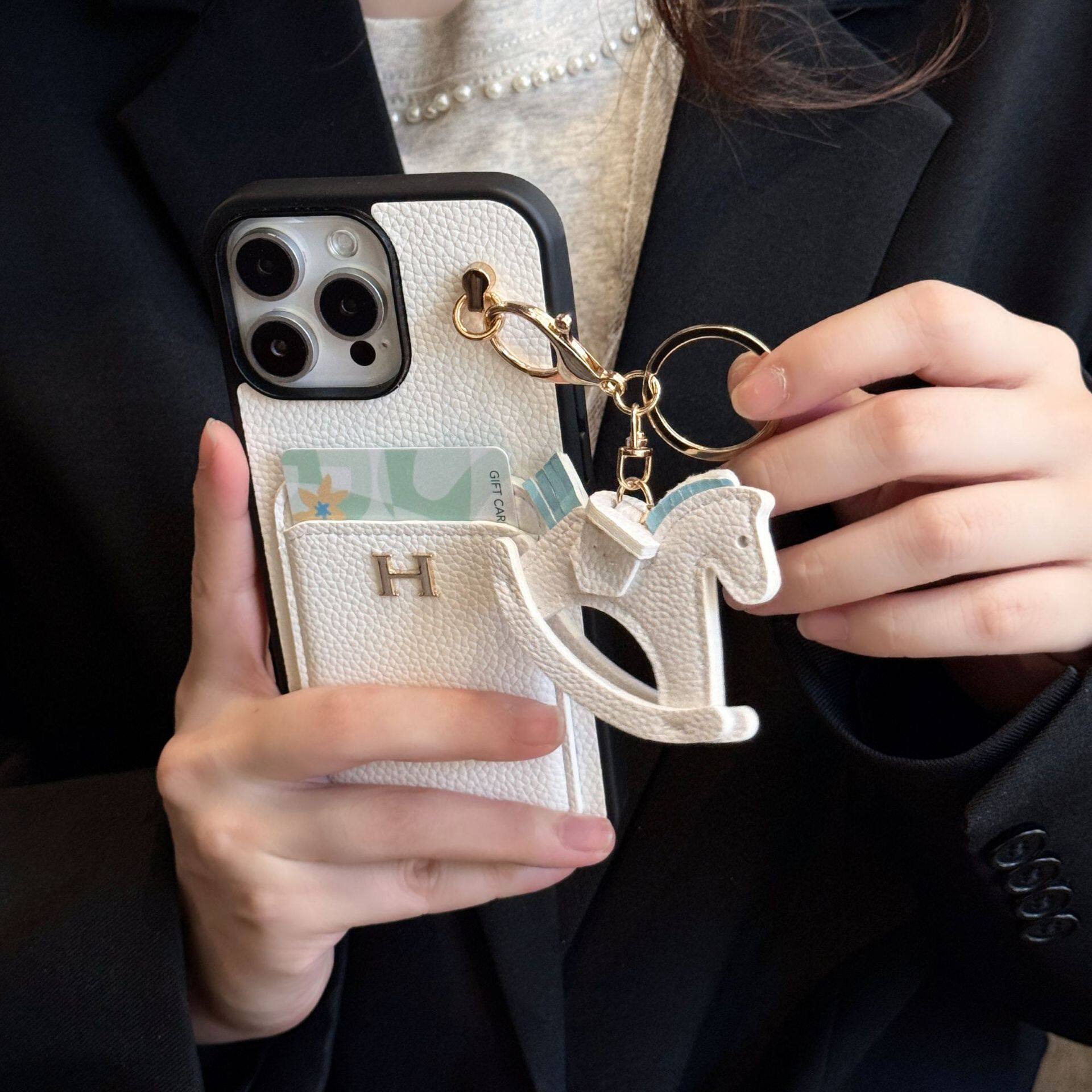 ホワイトライチ柄カード+ライチ柄ヤオヤオ馬