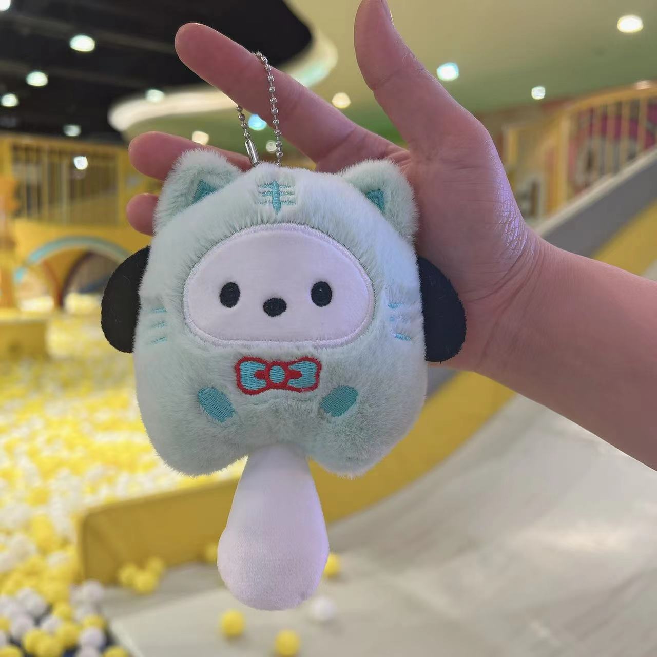 女装グリーンビッグテール+ビーズチェーン