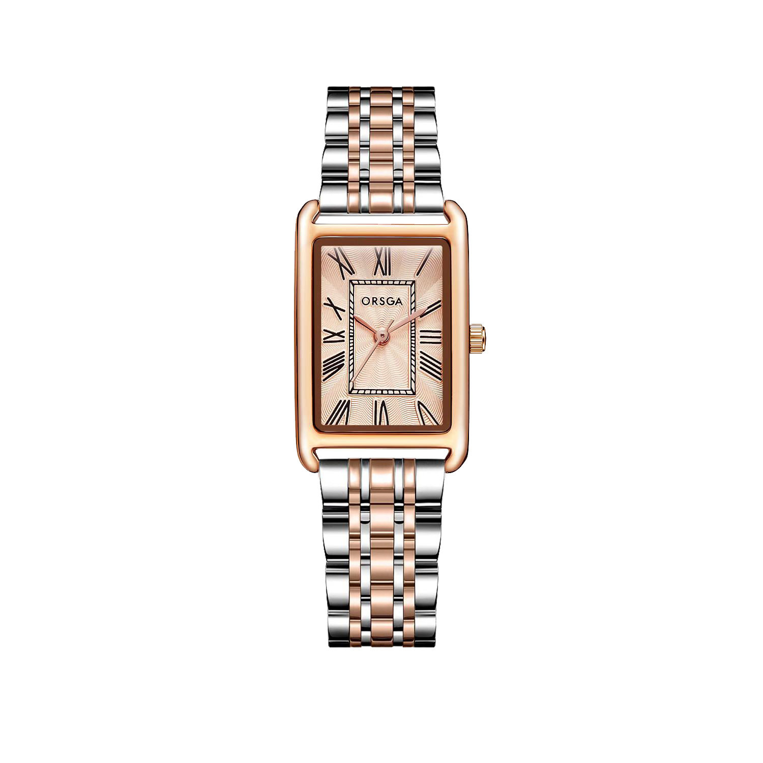 ローズゴールド表面のローズスチールベルト