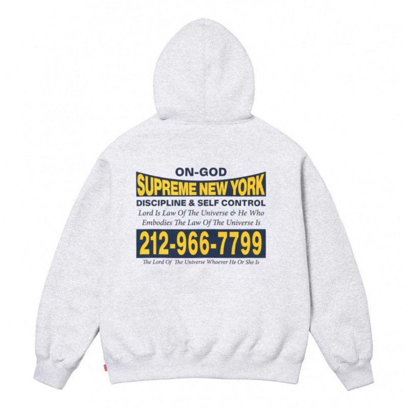 SUPREME FW24 ON GOD HOODED スウェットシャツ グレー