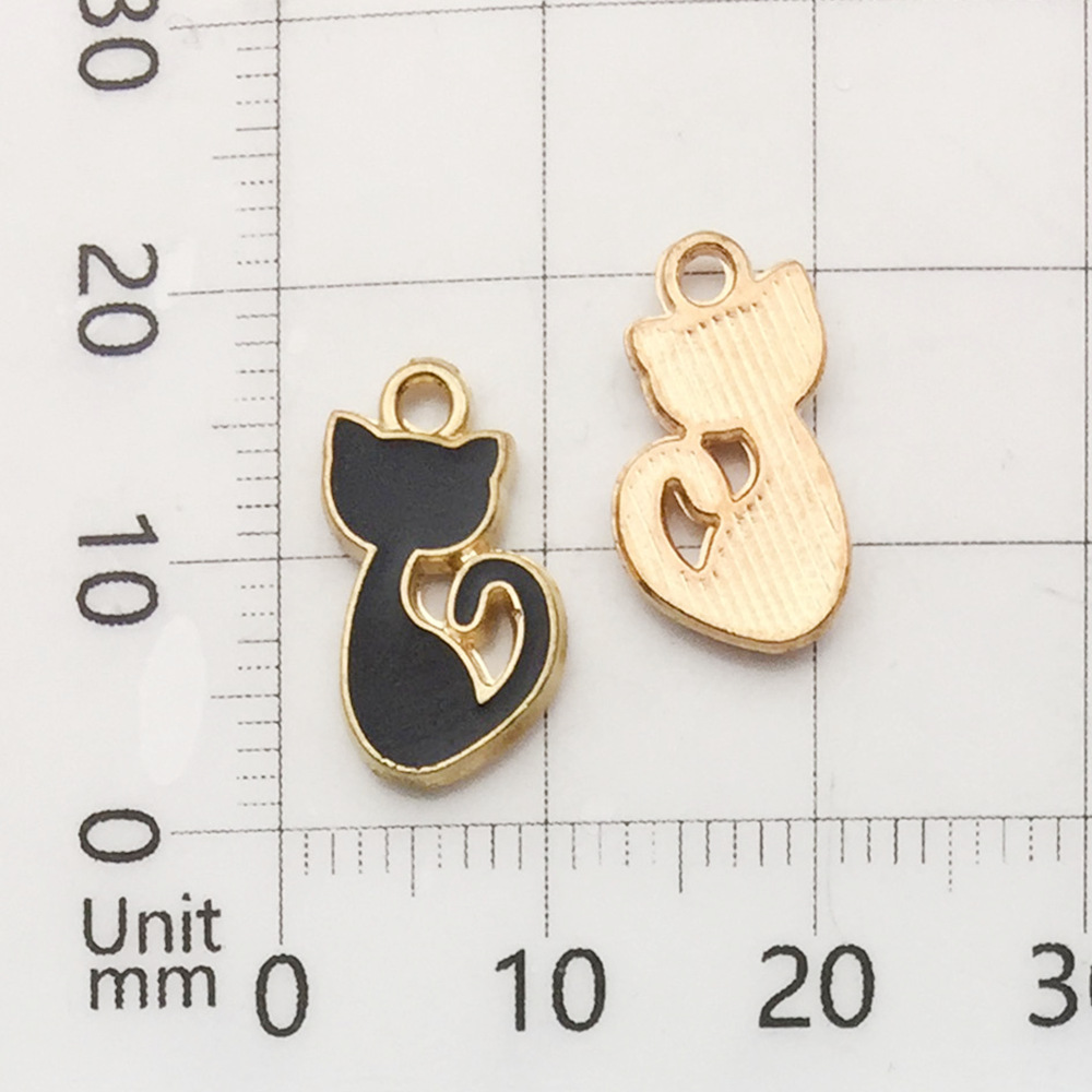 油が滴る黒猫 1 個-0.5g-10*15mm-9942