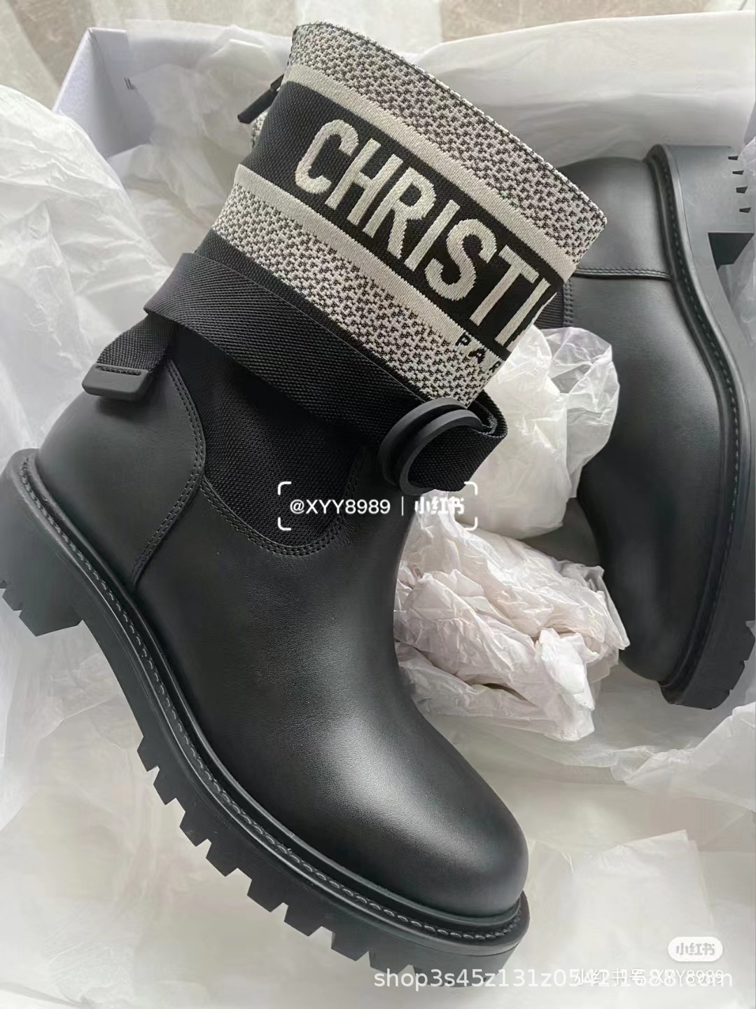 正確版白黒オリジナルショートブーツ