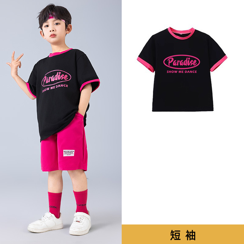 男の子 - 黒のシングル T