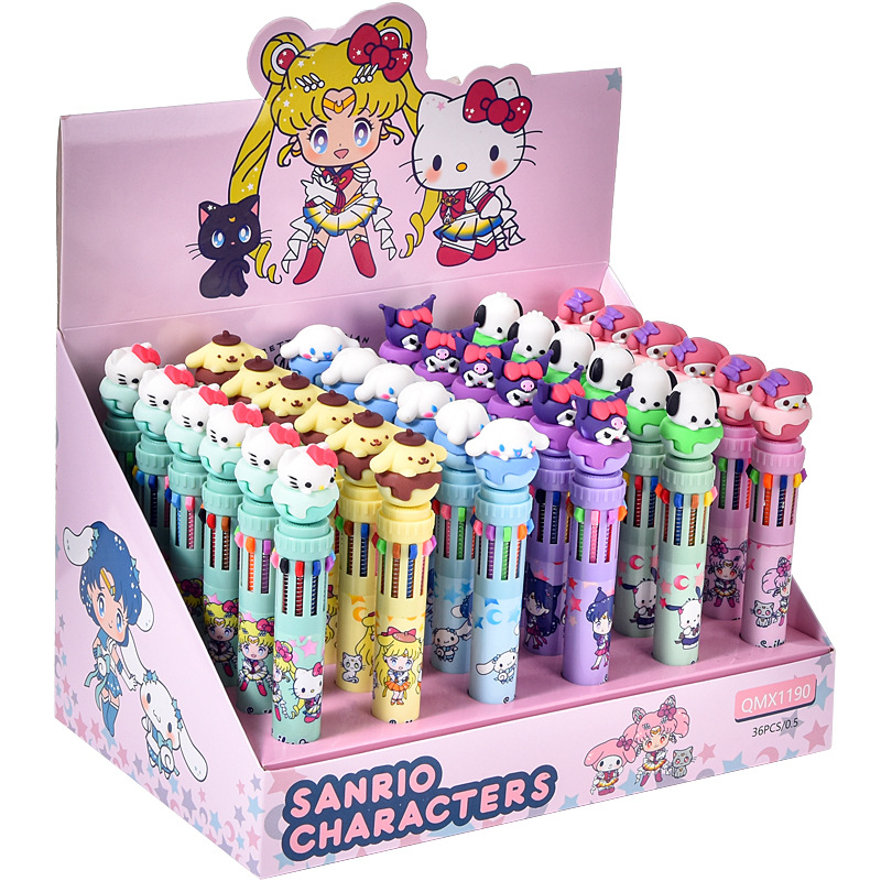 サンリオアイスクリームシリーズの十色ペンは全部36本の展示箱に入っています。
