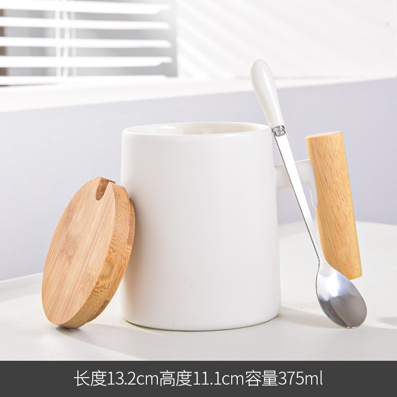 木柄白カップ (蓋付きスプーン)