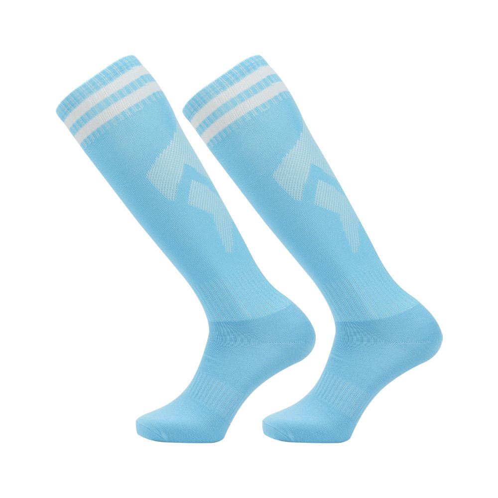 青い靴下の白いバー