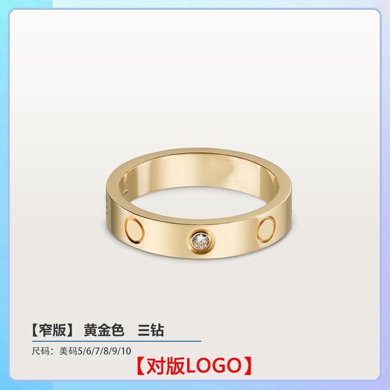 ゴールドカラー【ナローバージョン4M】3ダイヤモンド