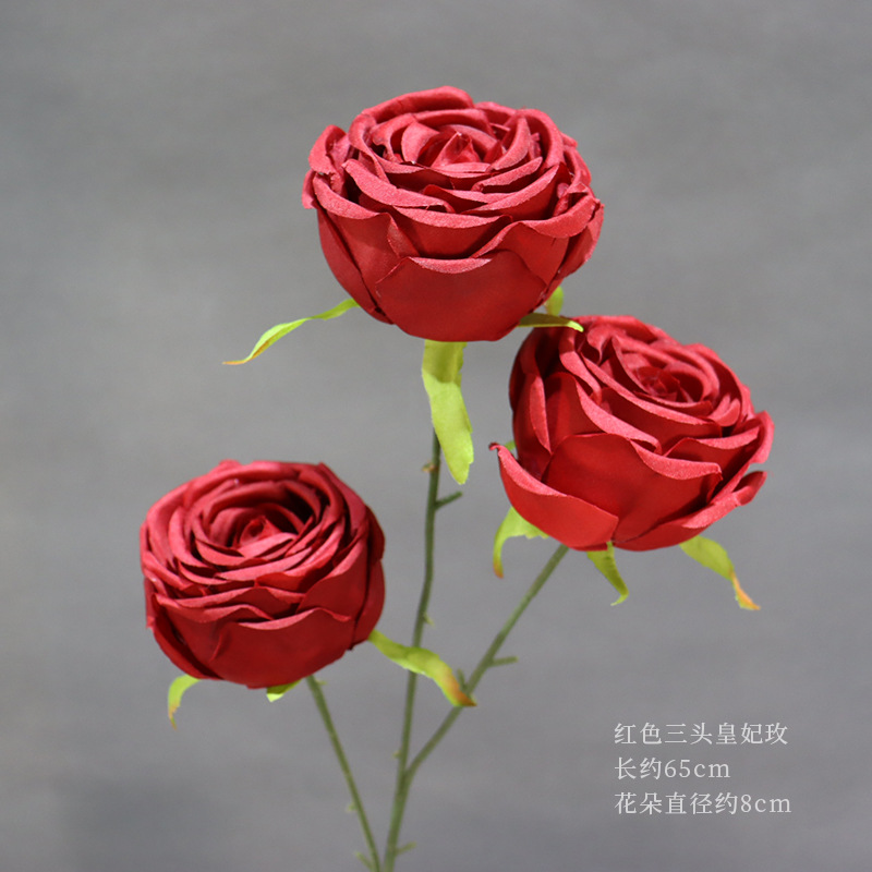 赤い三頭の皇妃の薔薇の一本