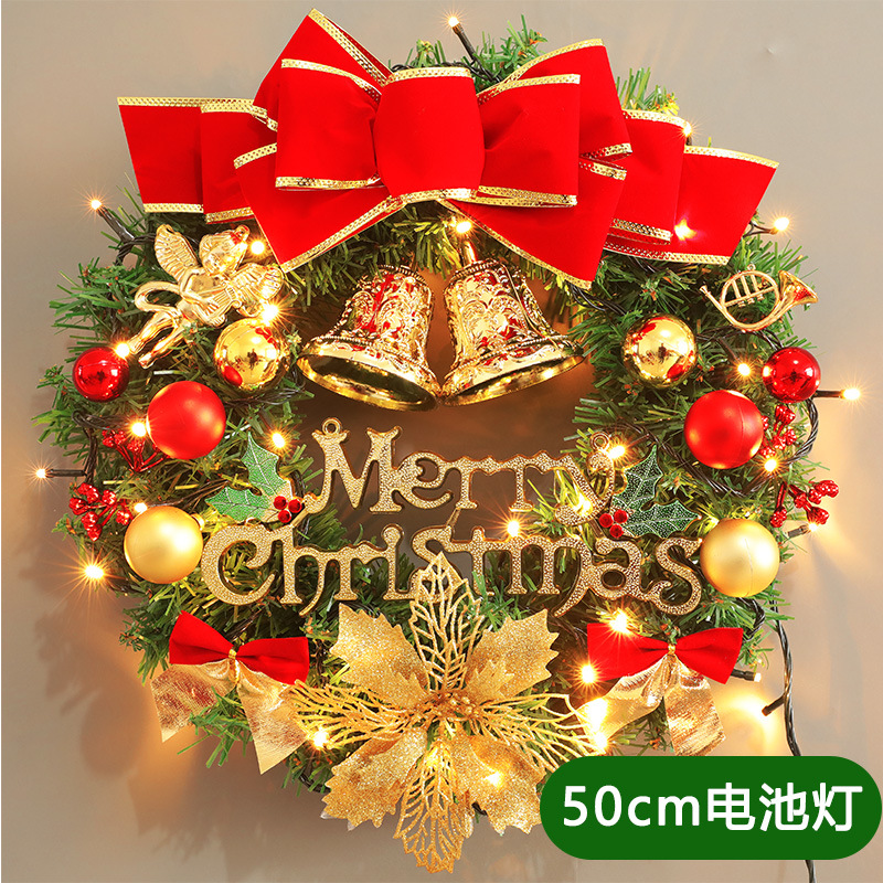 50 CM大紅結花輪電池ランプ