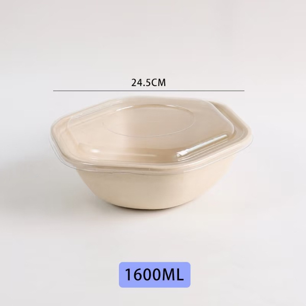 1600ml 厚みのある六角ボウル 蓋なし